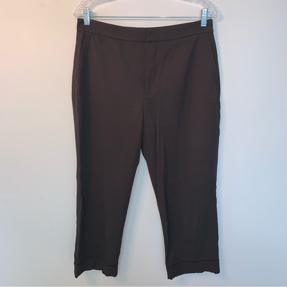 Zara Collection Brown Viscose Ankle Pants M - Picture 5 of 13